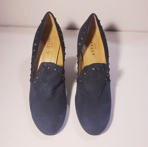 Sesto Meucci Myrza Navy Studded Suede Heel